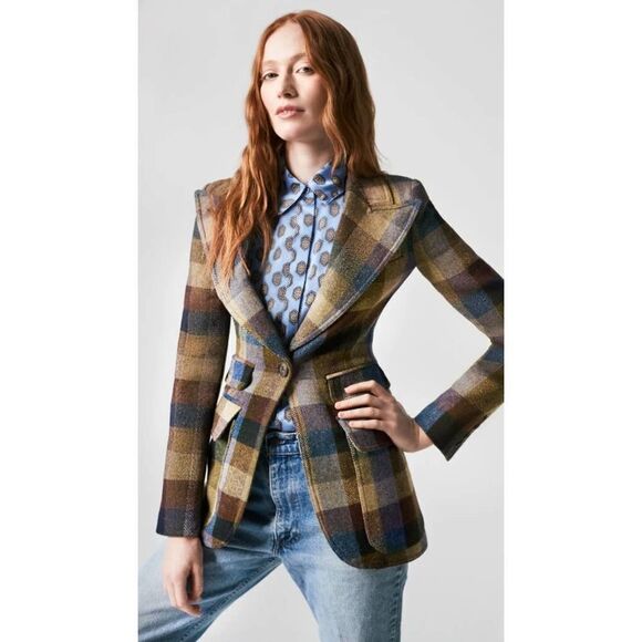 smythe birkin wool blazer peri lumberjack check US2 - Picture 5 of 12